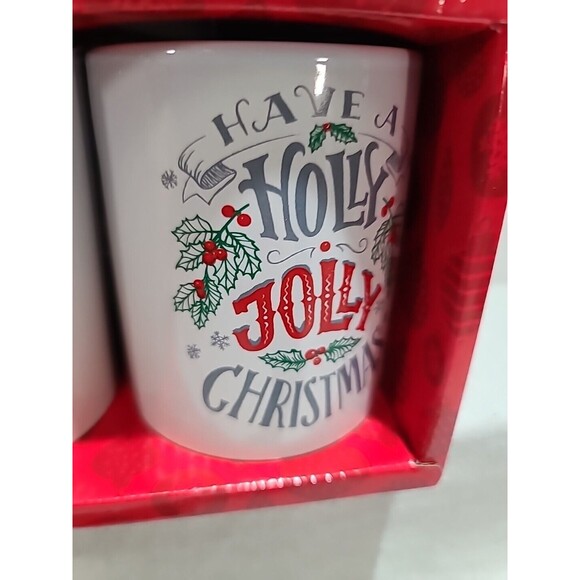 New With Box Christmas Holiday Ceramic Coffee Mugs Set of 2 Hot Cocoa - Picture 5 of 9